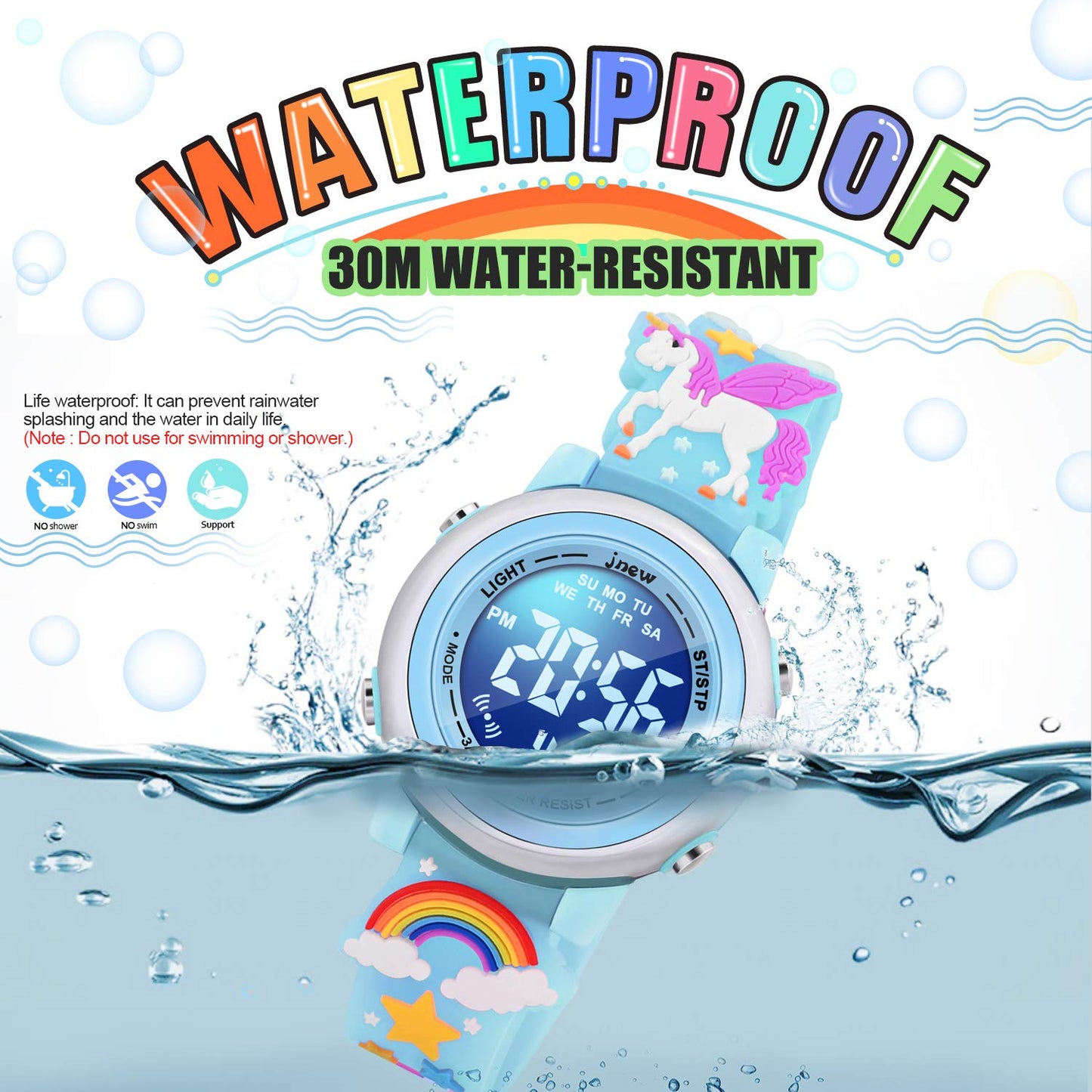 3D Cartoon Waterproof Watches for Girls