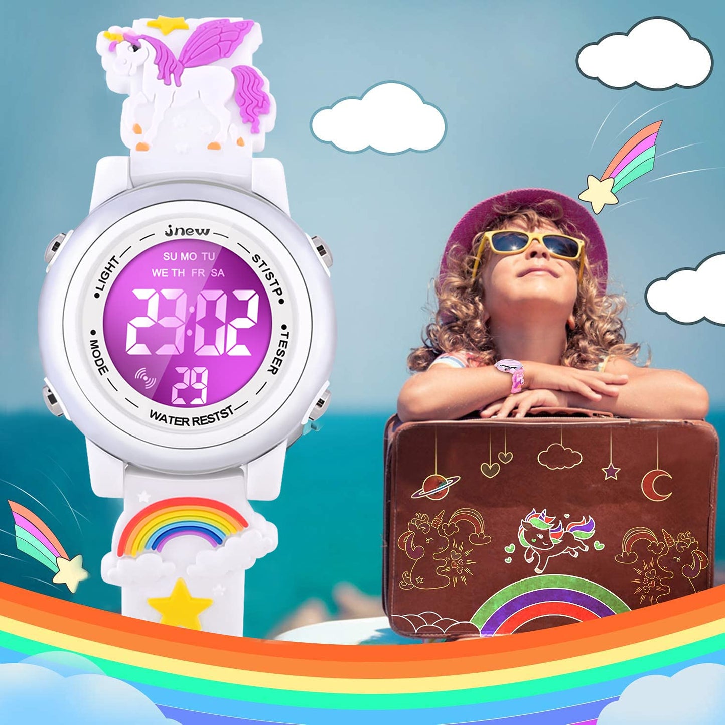 3D Cartoon Waterproof Watches for Girls