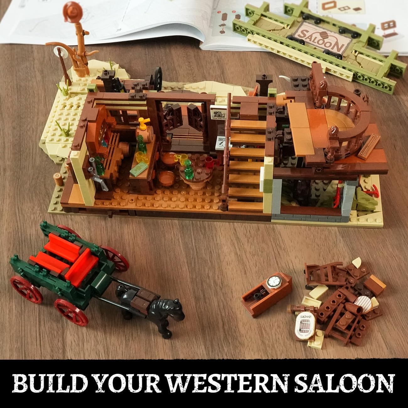 Western Saloon Building Set with LED Light
