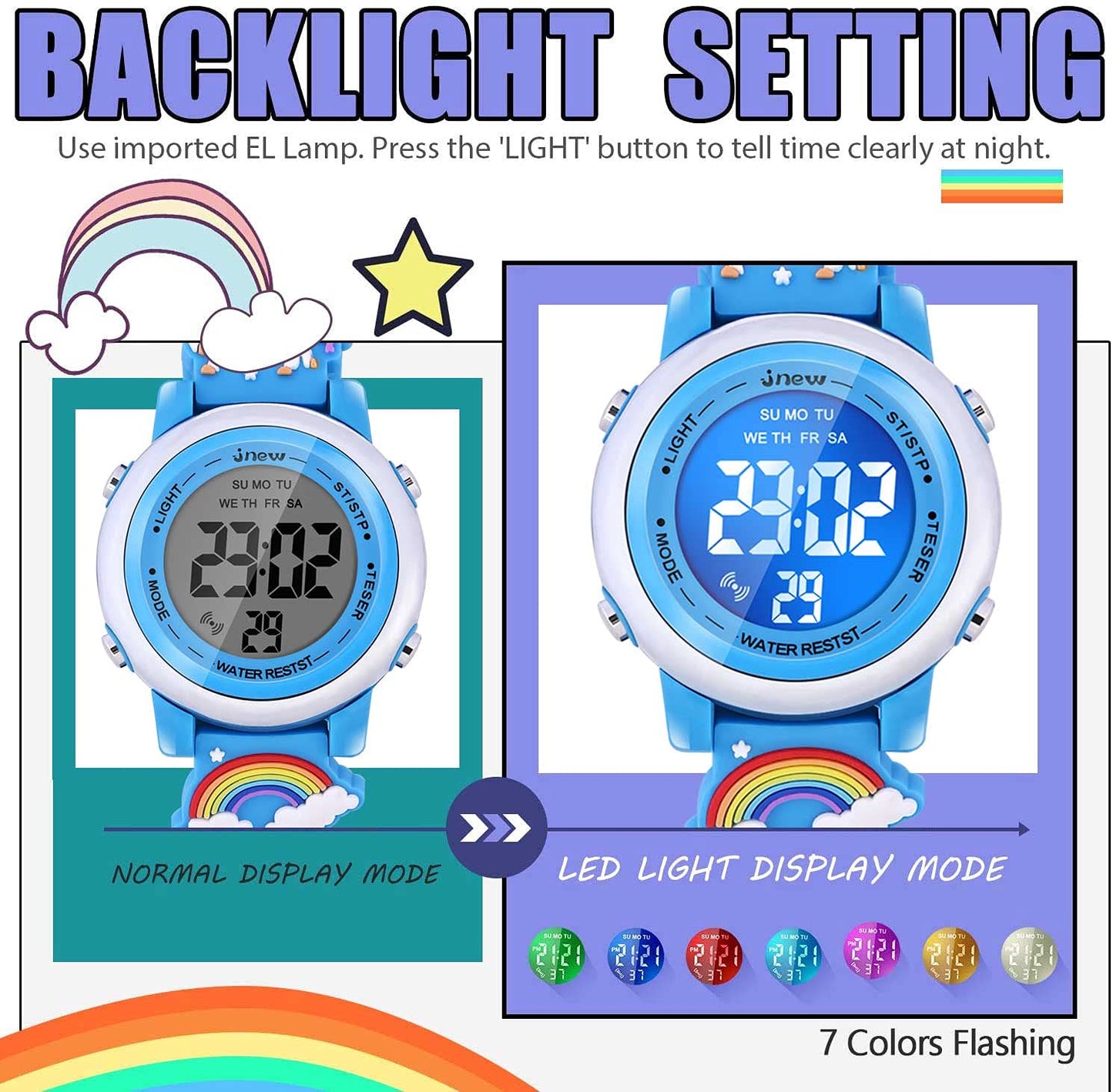 3D Cartoon Waterproof Watches for Girls