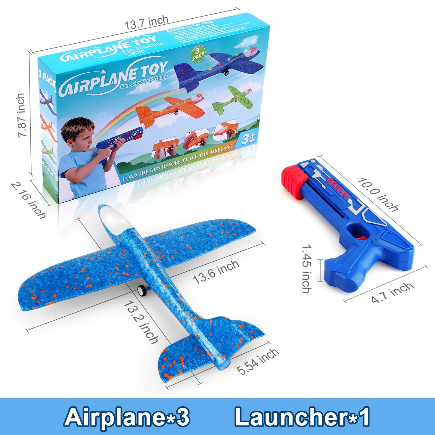 3 Pack Airplane Launcher Toys,