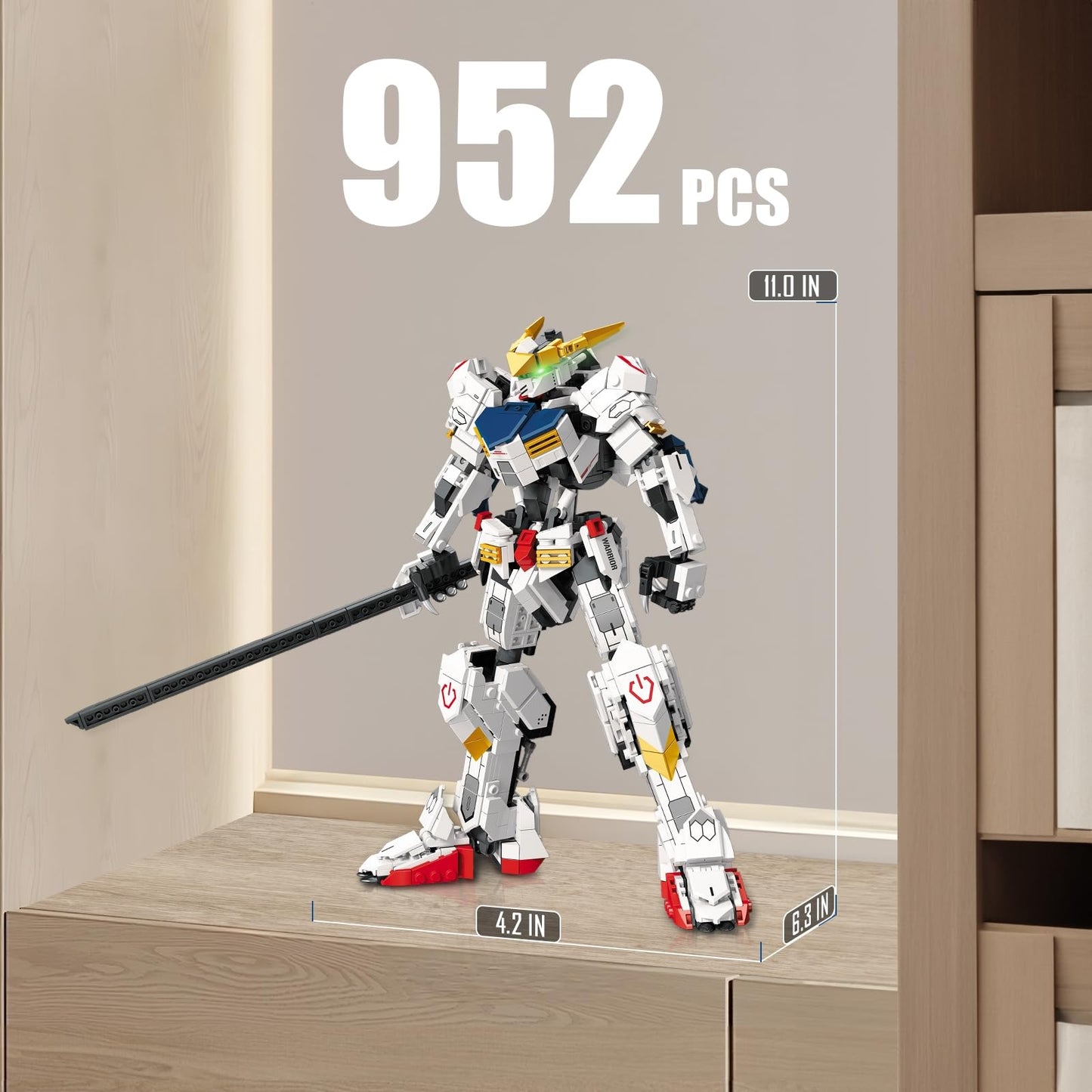 Transforming Robot Building Set for Adults, 2 in 1 City Warrior Mech & Fighter Jet Building Toy Model, 952 Pcs Creative Collectible Gift for Boys Kids 8-12