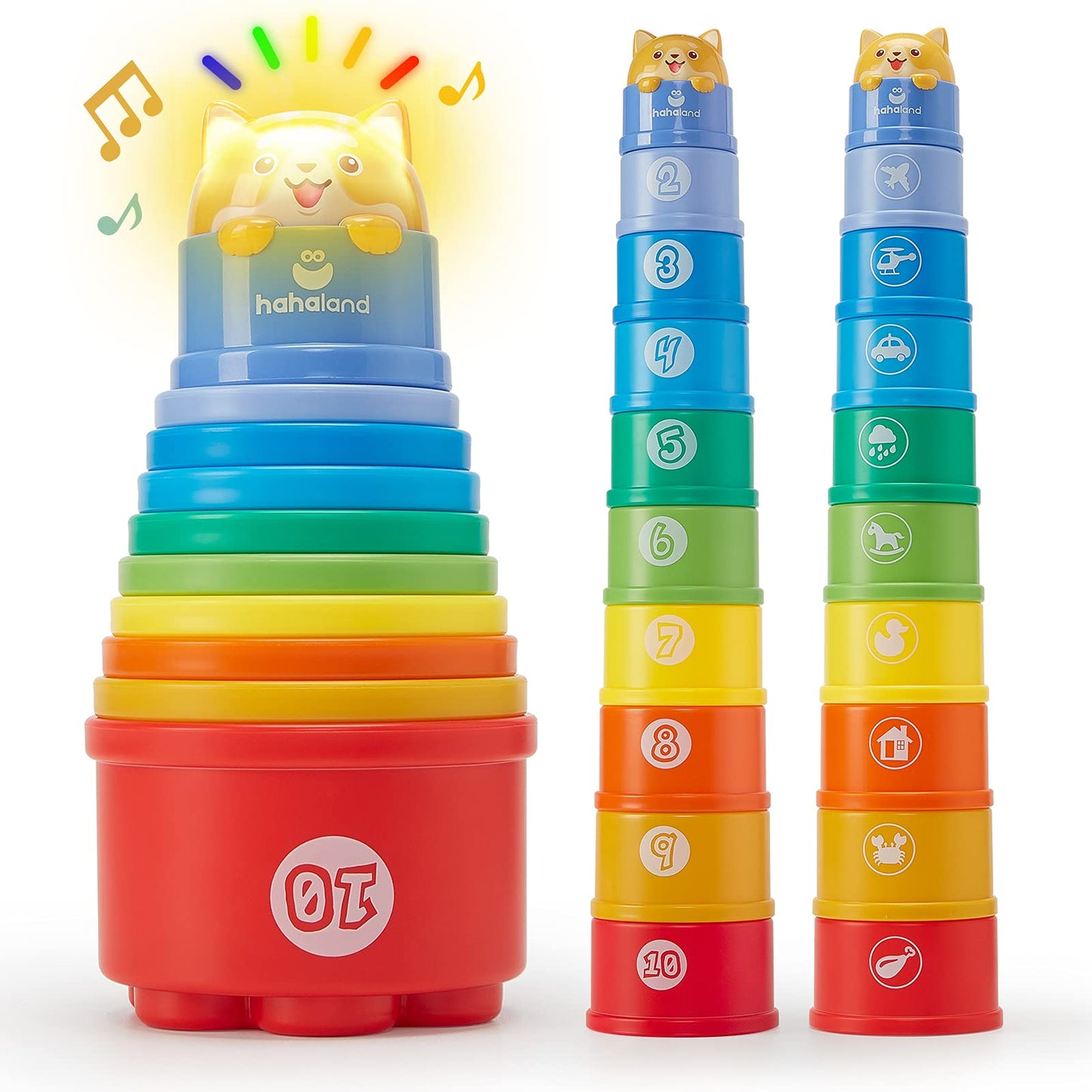 hahaland Stacking Toys for Toddlers 1-3 - Stacking Cups - Toddler Toy Age 1-2 Learning Montessori Toys for 1 Year Old Boy Birthday Gift Baby Stacking Cups 12-18 Months