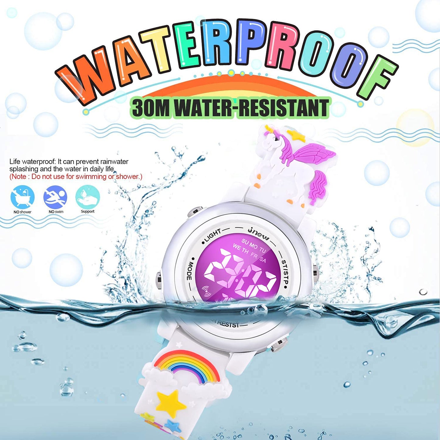 3D Cartoon Waterproof Watches for Girls