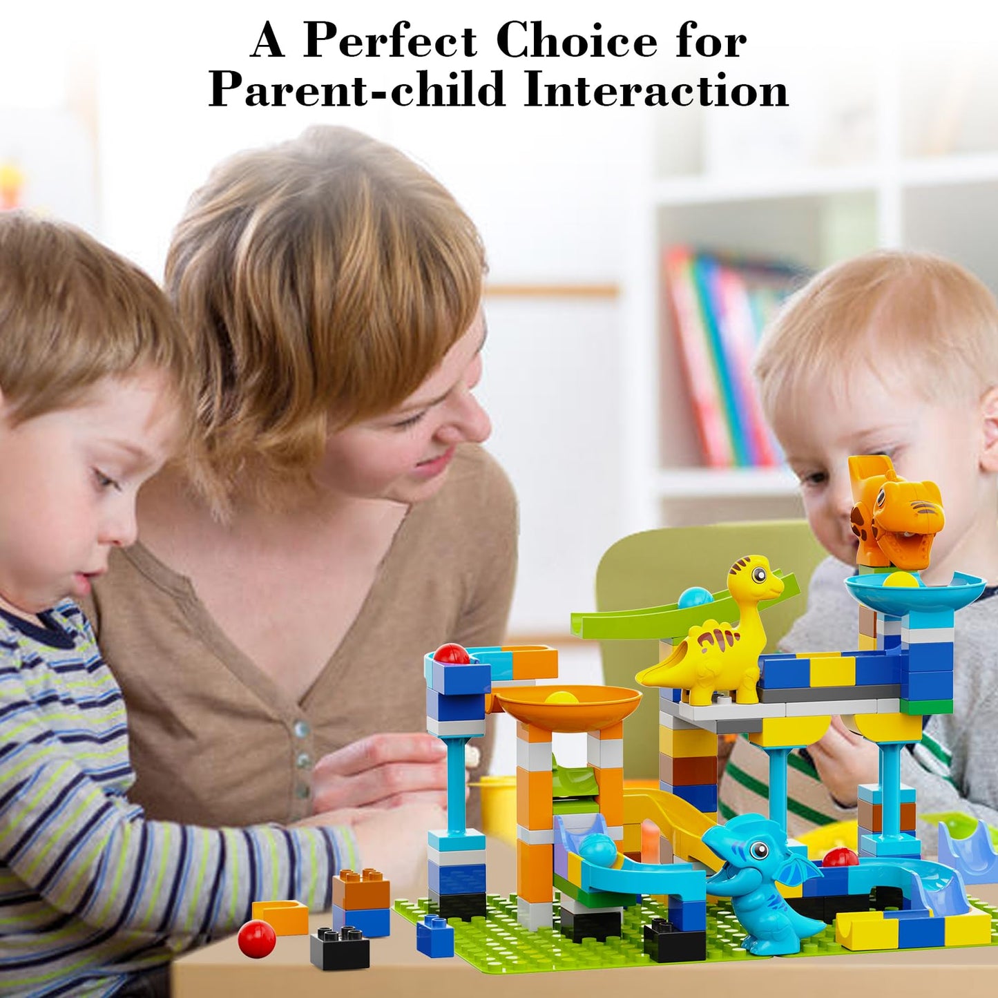 2-in-1 Kids Toys - Marble Run Building Blocks