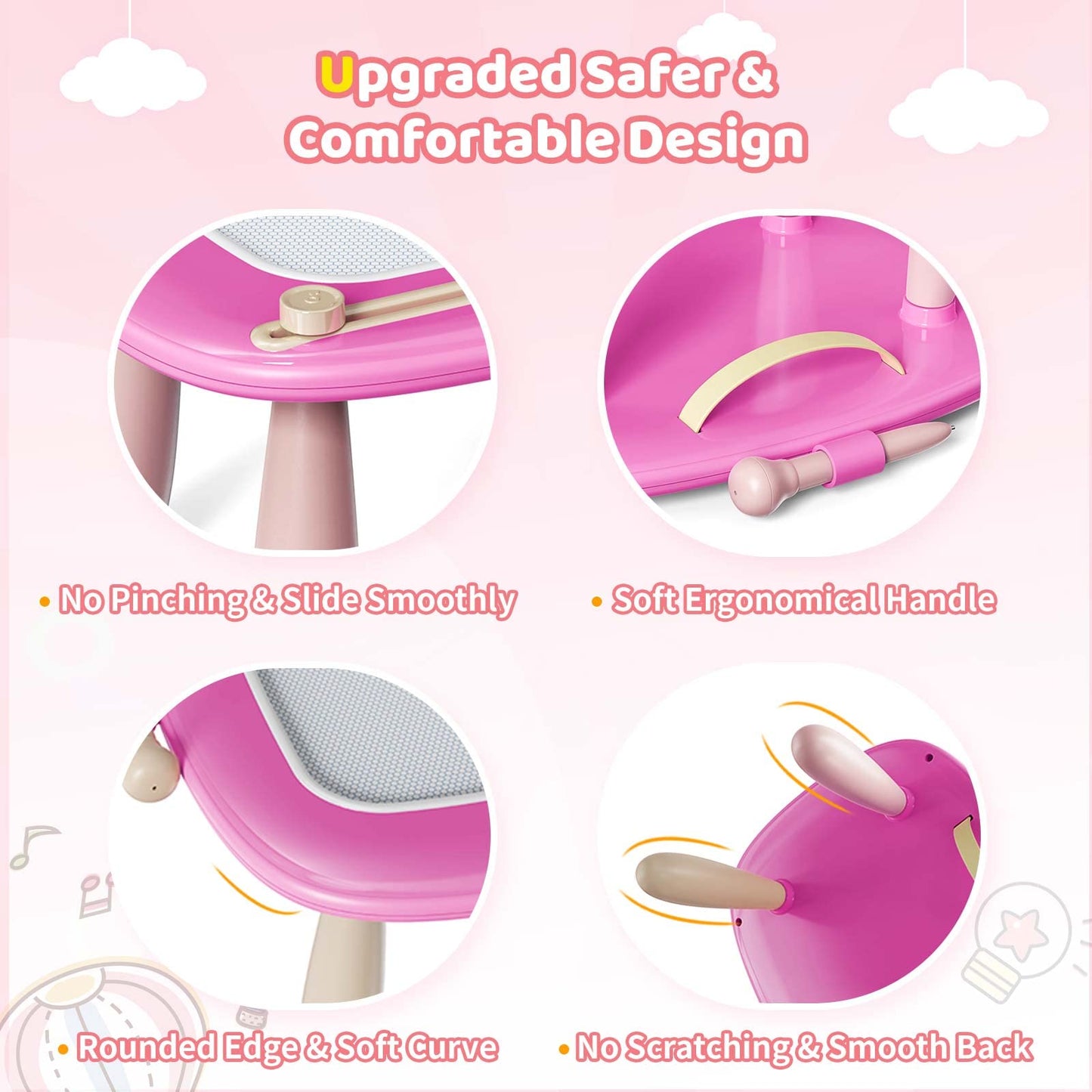 Kikidex Magnetic Drawing Board, Toddler Girl Toys for 1-2 Year Old, Doodle Board Pad Learning and Educational Toys for 1 2 3 Year Old Baby Kids Birthday Gift(Soft Pink)
