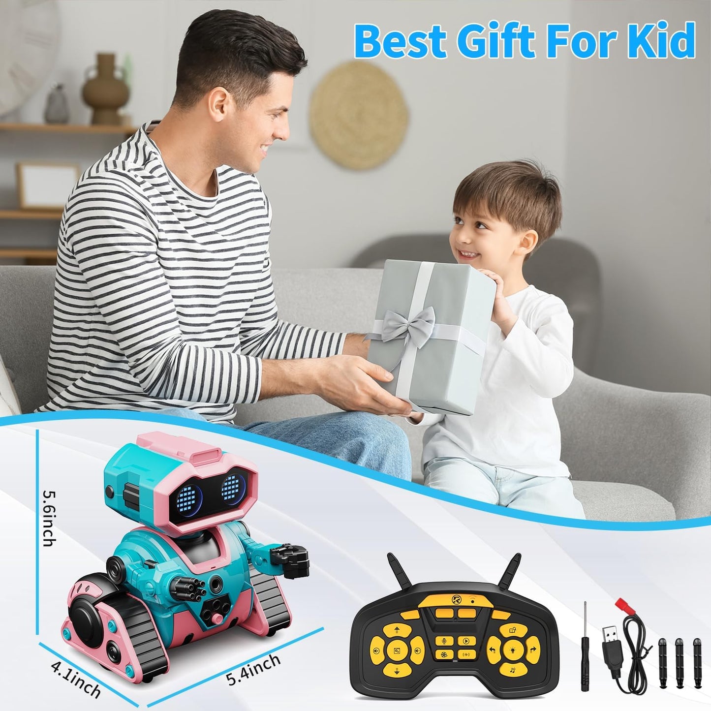 Robot Toys for Boys Girls,Rechargeable RC Robot