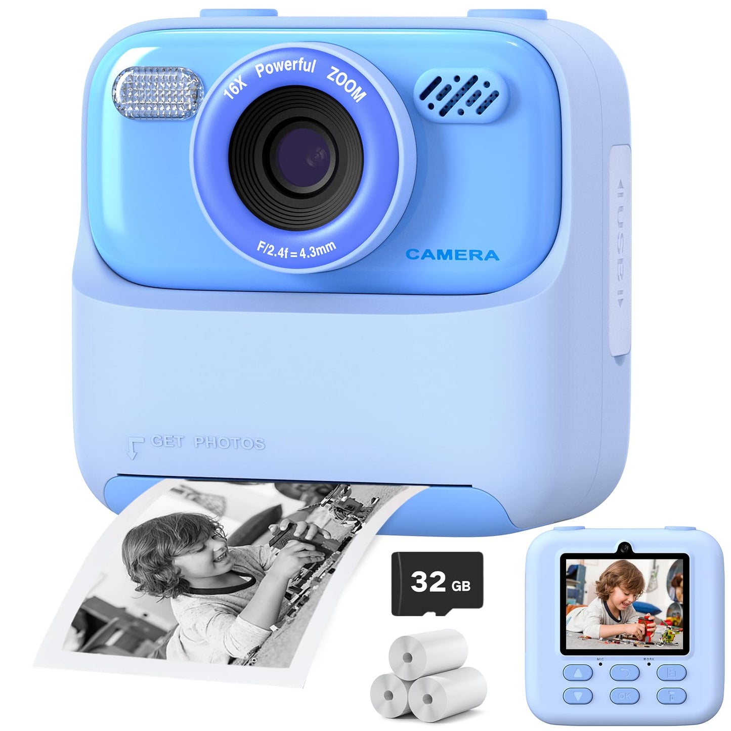 Upgrade Kids Camera Instant Print for Boys and Girls