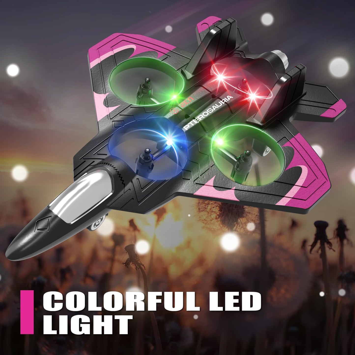 4DRC V32 Foam Remote Control Airplanes RC Planes for Kids Adults 8-16, RC Airplane Fighter Jet with Light, 360° Flip Fighter Jet Toys, Stunt Roll, Airplane Toy Gifts for Kids Boys