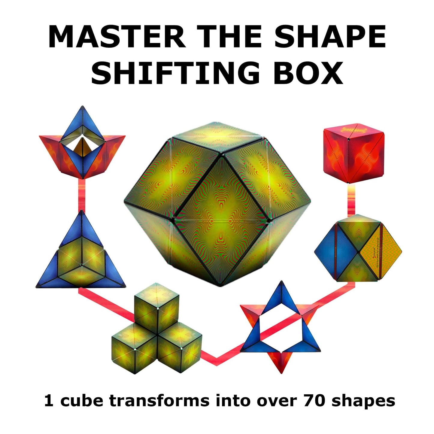 Shashibo Shape Shifting Box - STEM Magnetic Fidget Cube That Transforms Into Over 70 Shapes, Download Fun in Motion Toys Mobile App (Spaced Out)