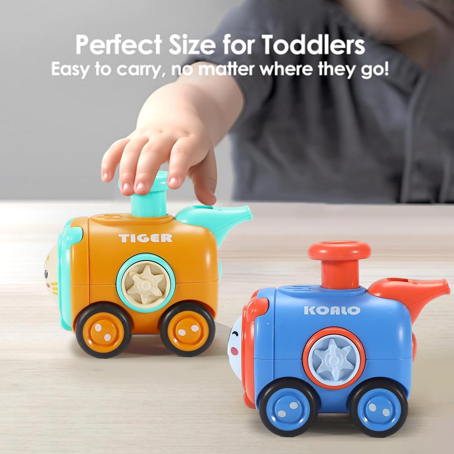 Colorful Animal Whistle Cars – Press & Go Toddler Toys for 1-3 Year Olds, Bright Colors, Perfect Gift**