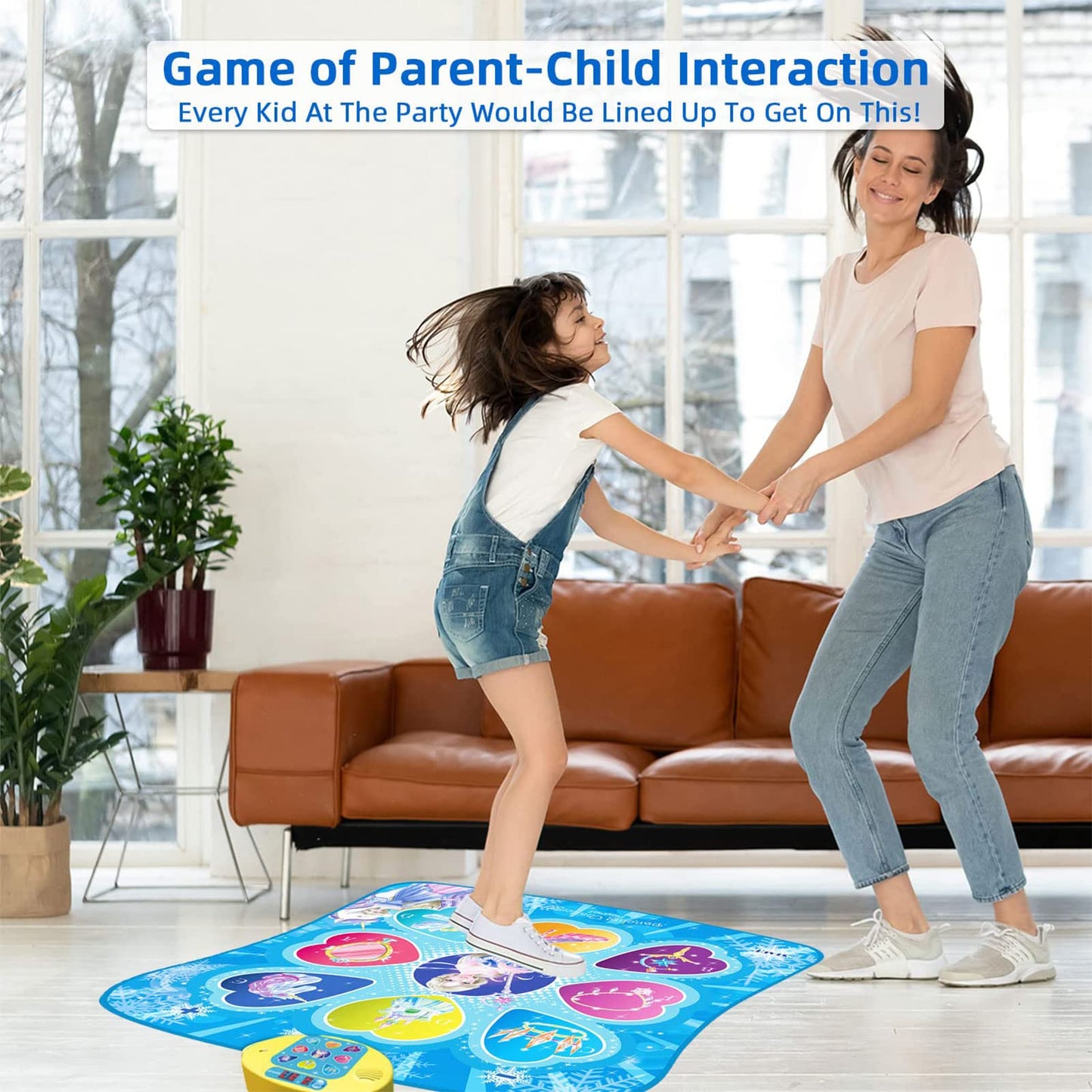 SUNLIN Dance Mat - Dance Mixer Rhythm Step Play Mat - Dance Game Toy Gift for Kids Girls Boys - Dance Pad with LED Lights, Adjustable Volume, Built-in Music, 3 Challenge Levels (3-12 Years Old)
