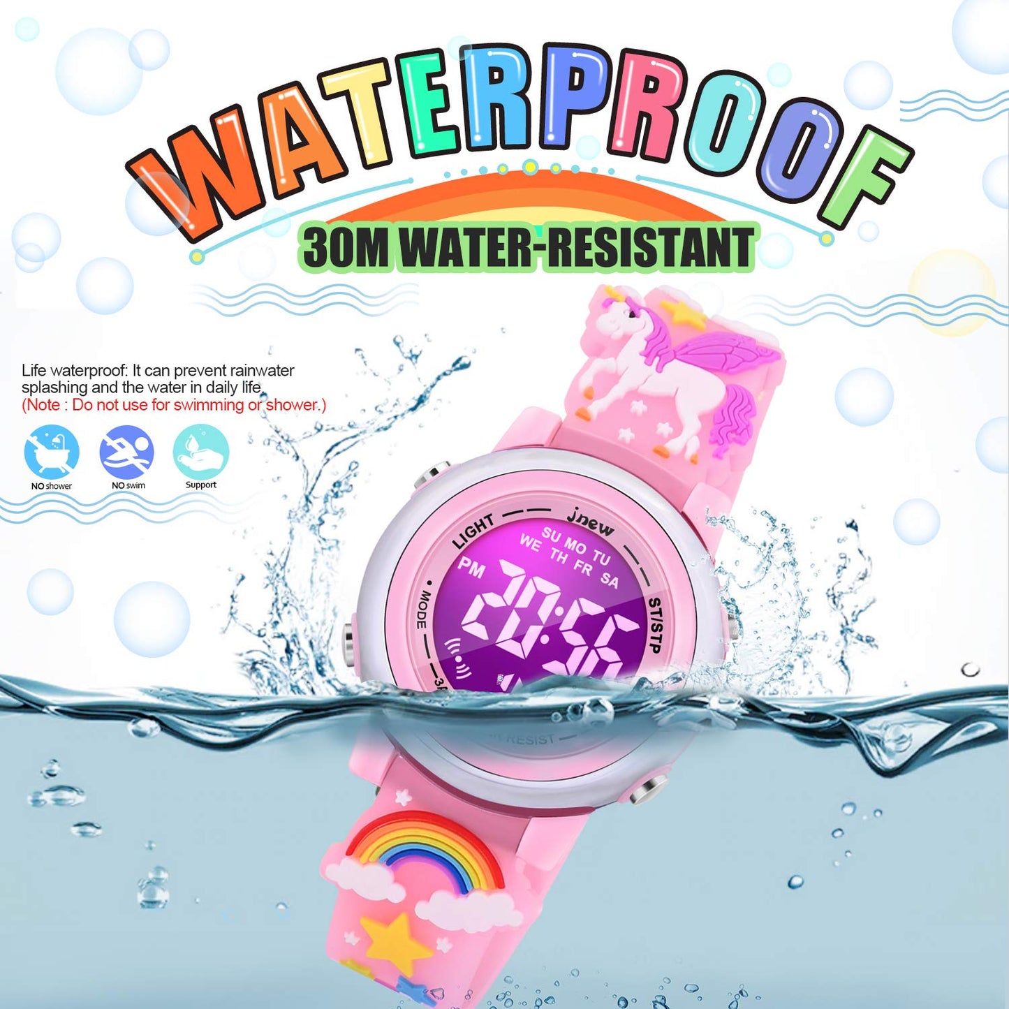 3D Cartoon Waterproof Watches for Girls