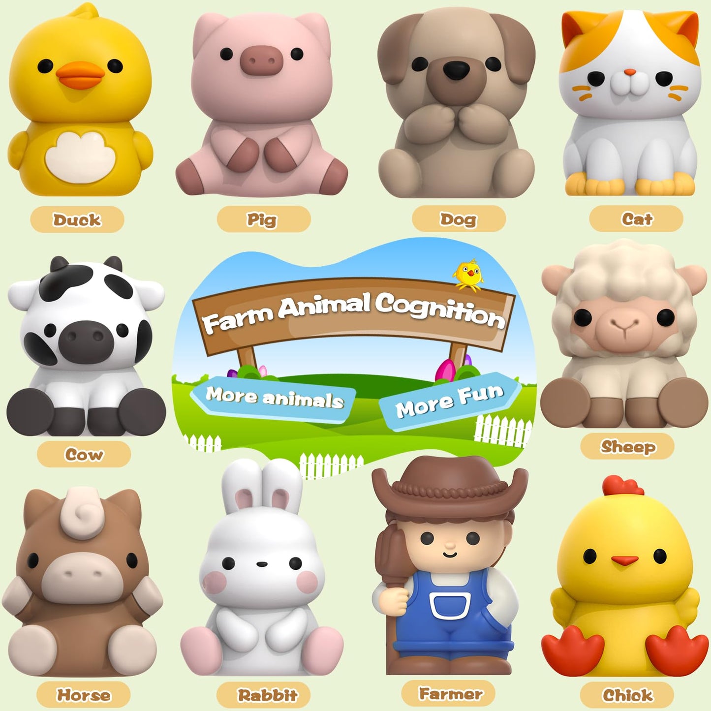 Learning Toys for 1,2,3 Year Old Toddlers, 20Pcs Safari Animals Toys Montessori Counting, Matching & Sorting Fine Motor Games, Christmas Birthday Easter Gift for Baby Boys Girls Age 12-18 Months