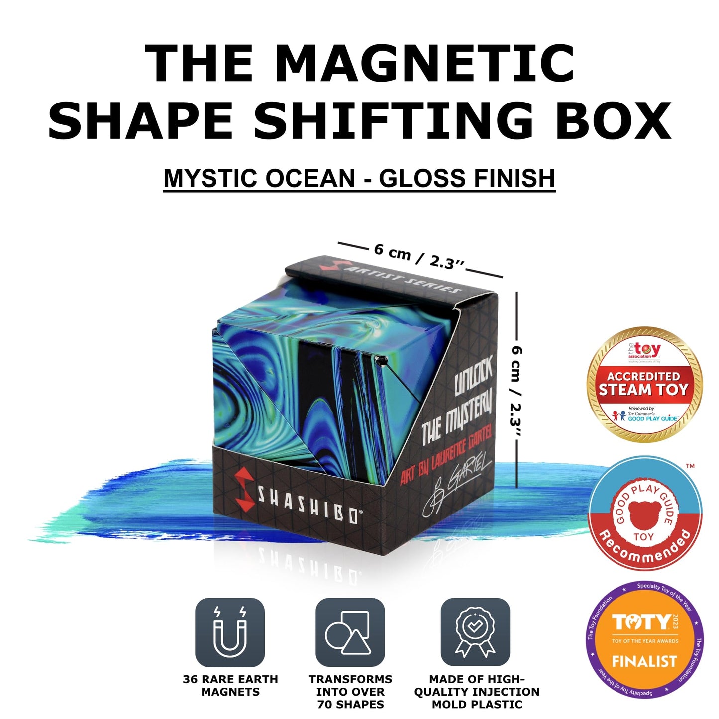 Shashibo Shape Shifting Box - STEM Magnetic Fidget Cube That Transforms Into Over 70 Shapes, Download Fun in Motion Toys Mobile App (Spaced Out)