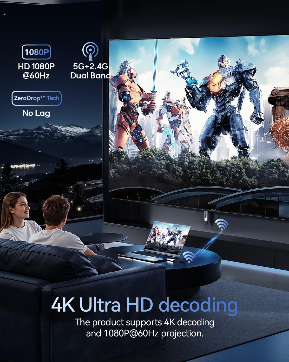 Upgraded Wireless HDMI Transmitter and Receiver
