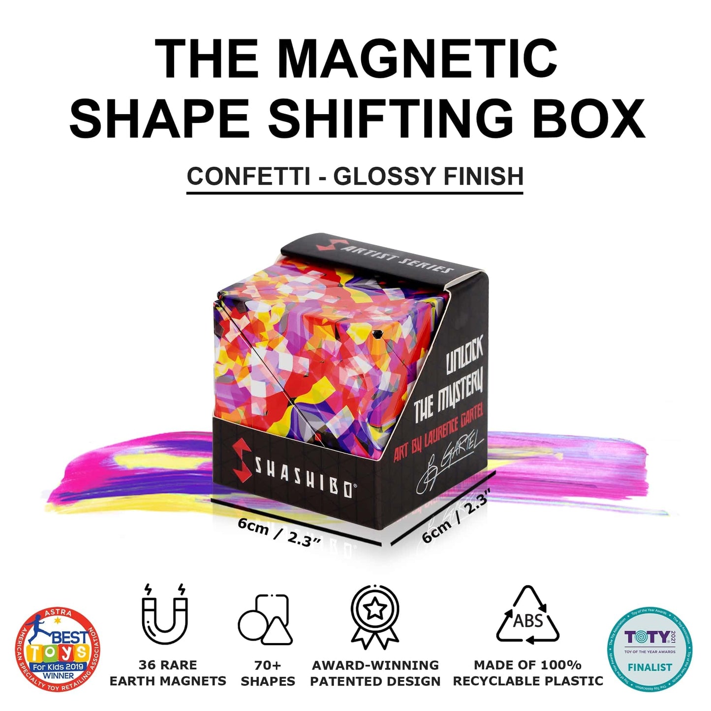Shashibo Shape Shifting Box - STEM Magnetic Fidget Cube That Transforms Into Over 70 Shapes, Download Fun in Motion Toys Mobile App (Spaced Out)