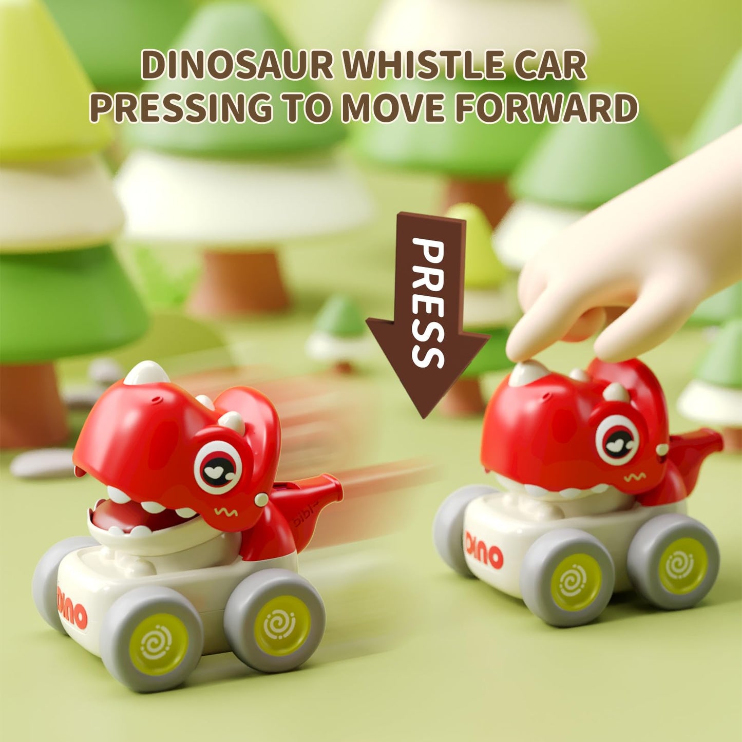 Colorful Animal Whistle Cars – Press & Go Toddler Toys for 1-3 Year Olds, Bright Colors, Perfect Gift**