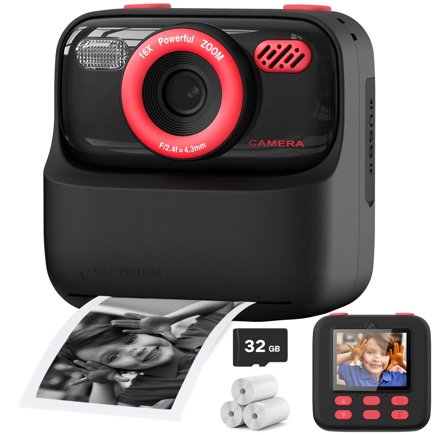 Upgrade Kids Camera Instant Print for Boys and Girls