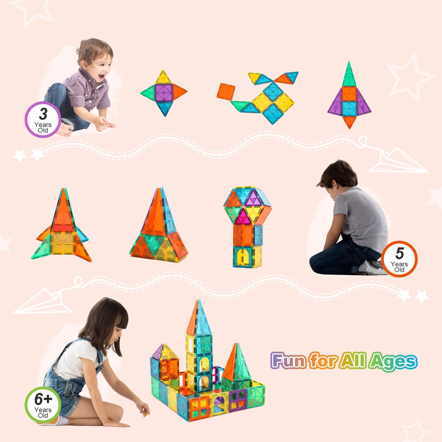 Magnetic Tiles Car Set Truck Kit Toys