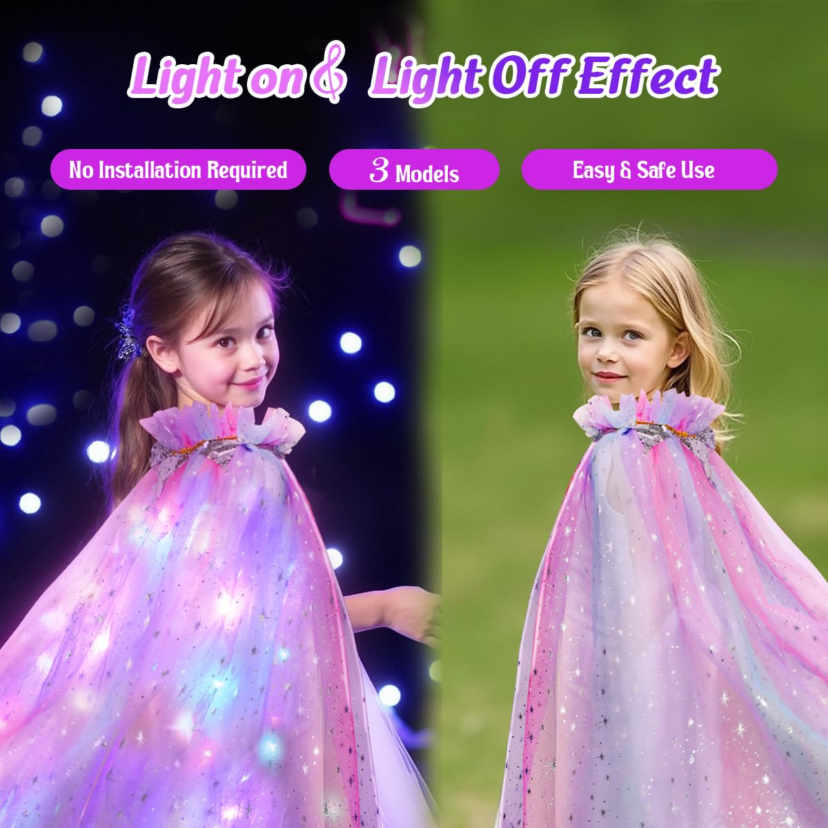 Meland Princess Dress up Clothes for Little Girl, 11Pcs Princess Cape with Crown, Princess Dresses for Girl 3-8 Birthday Gift