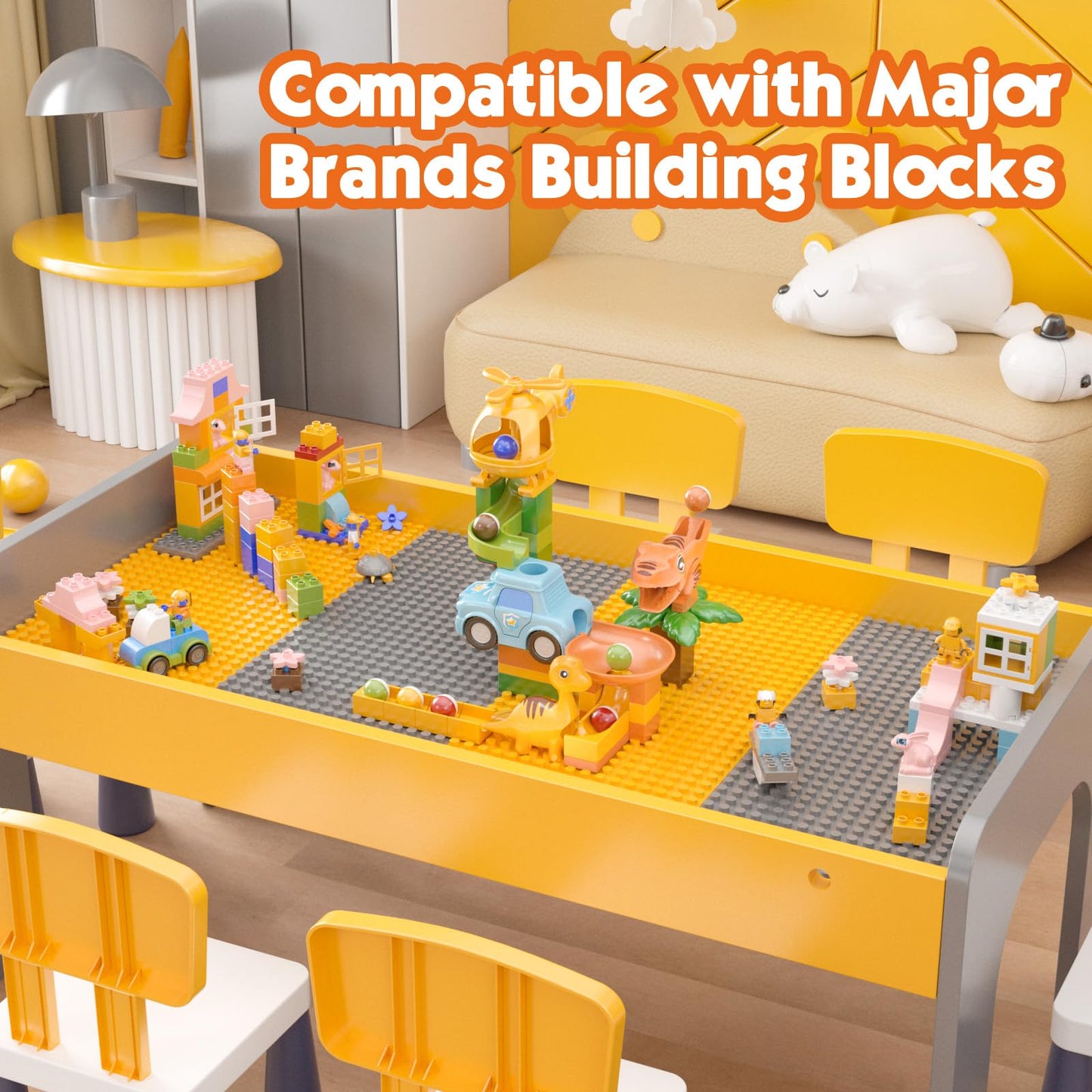 Marble Runs for Kids 4-8,Marble Run for Kids Ages 3-5 with Dinosaur Building Blocks,Dinosaur Toys,STEM Building Toys with 4 Marble Track Compatible with Major Brands