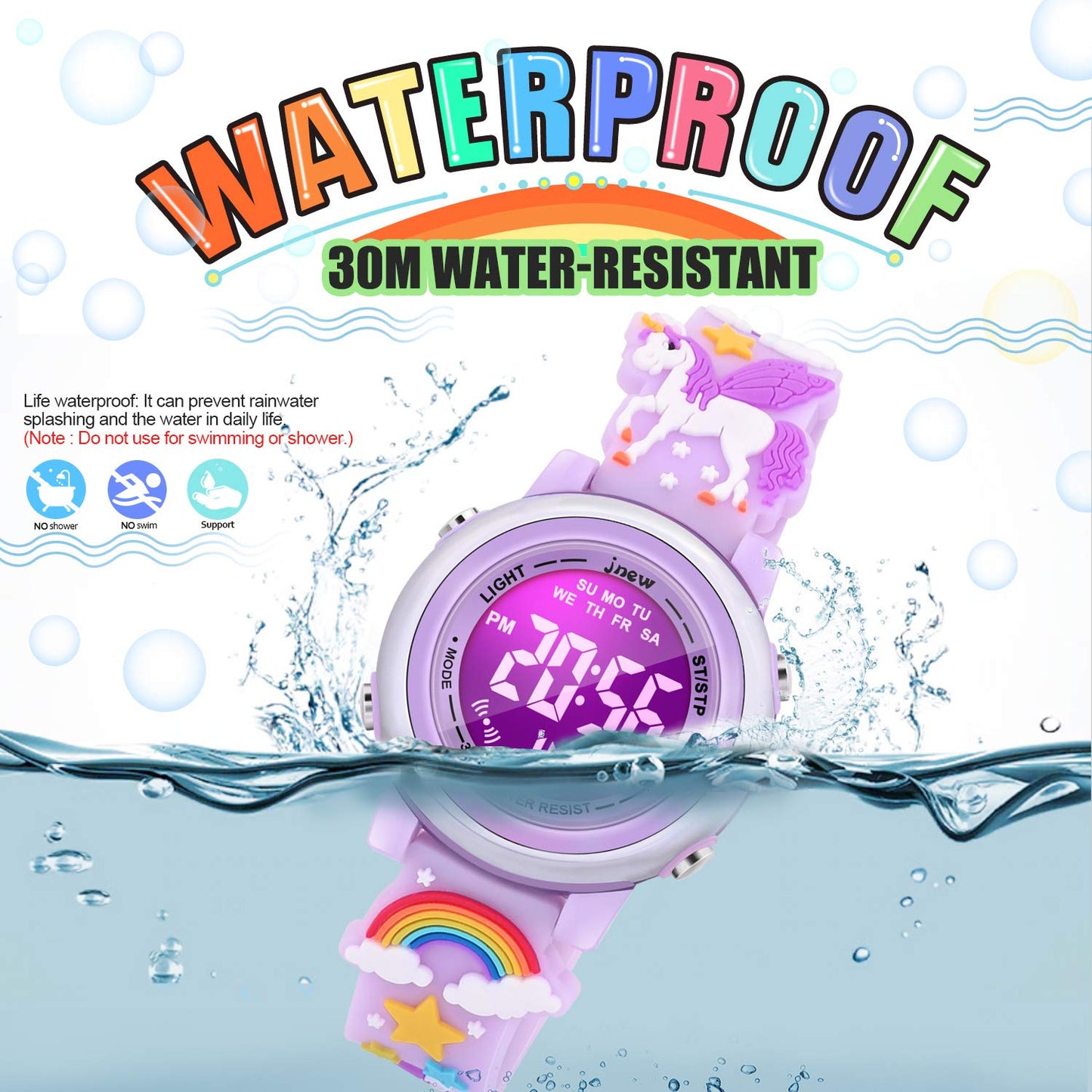 3D Cartoon Waterproof Watches for Girls