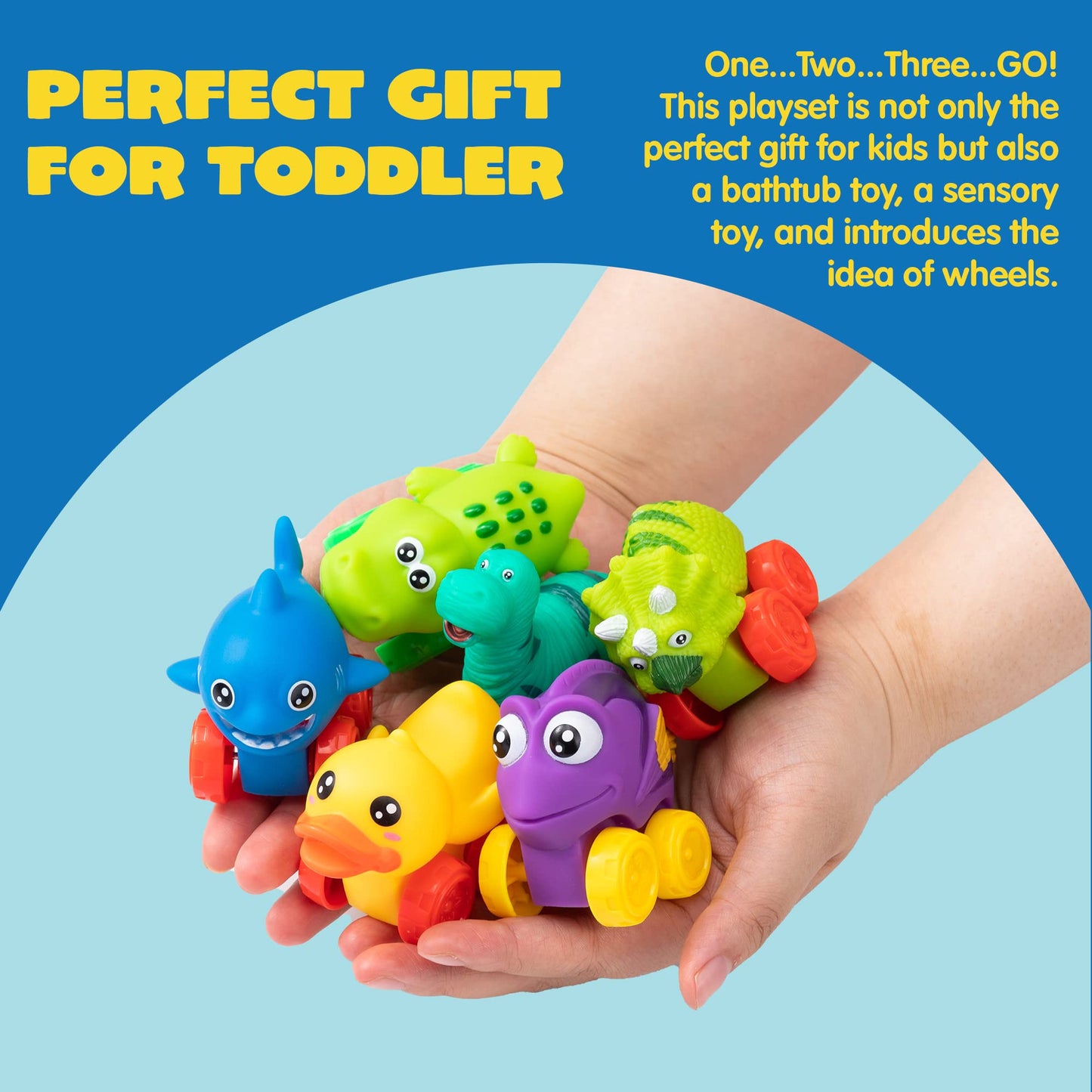 JOYIN Cartoon Cars, Soft Rubber Toy Car Set, Mini Vehicles, Bath Toy Car for Toddlers, Gift for Boys and Girls Easter Basket Stuffers, Summer Beach and Pool Activity, Party Favors for Kids