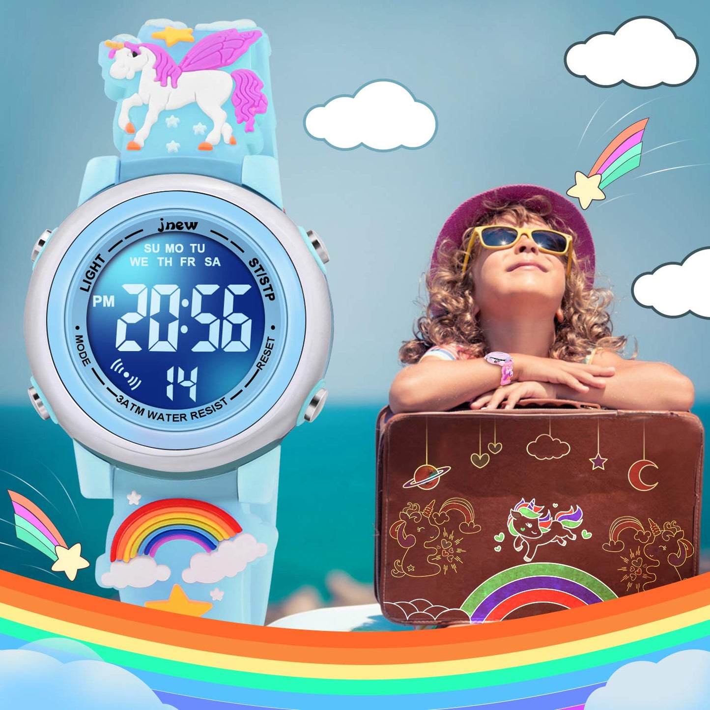 3D Cartoon Waterproof Watches for Girls