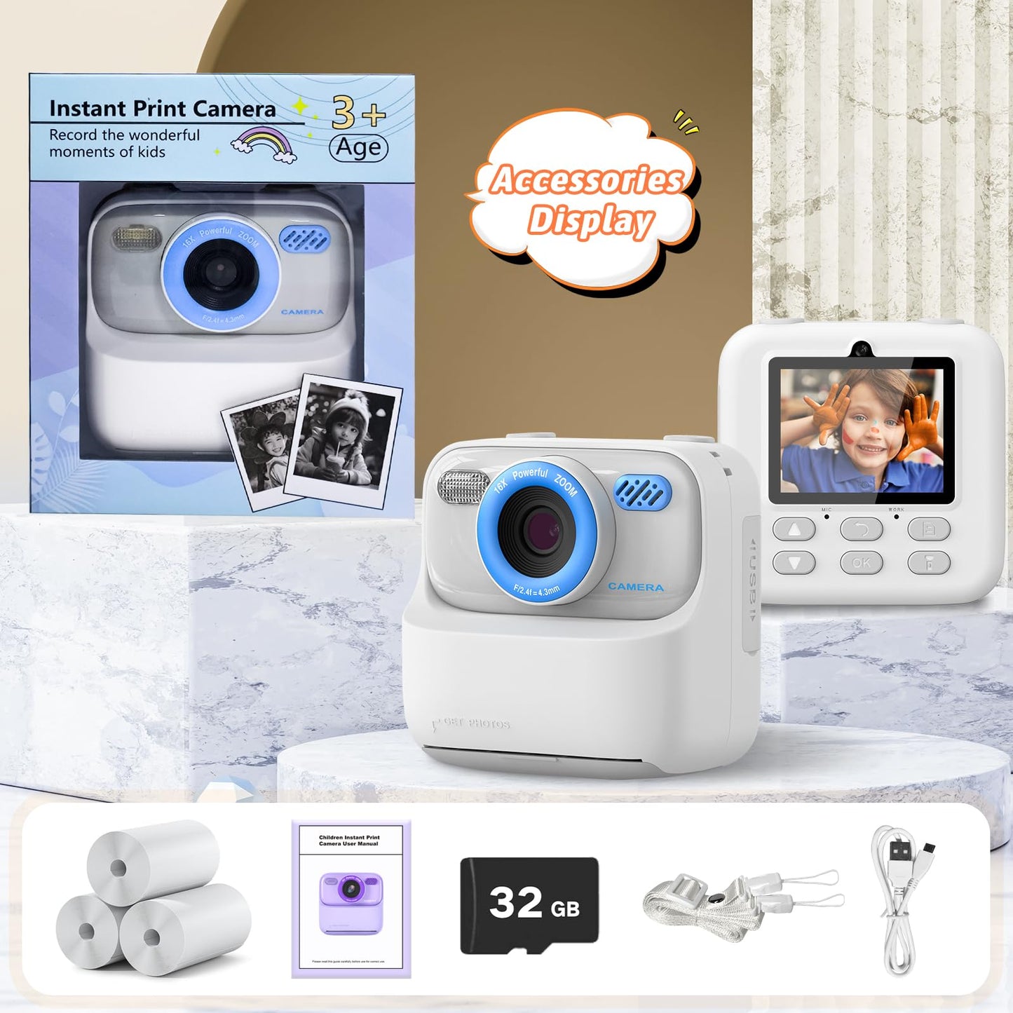 Upgrade Kids Camera Instant Print for Boys and Girls