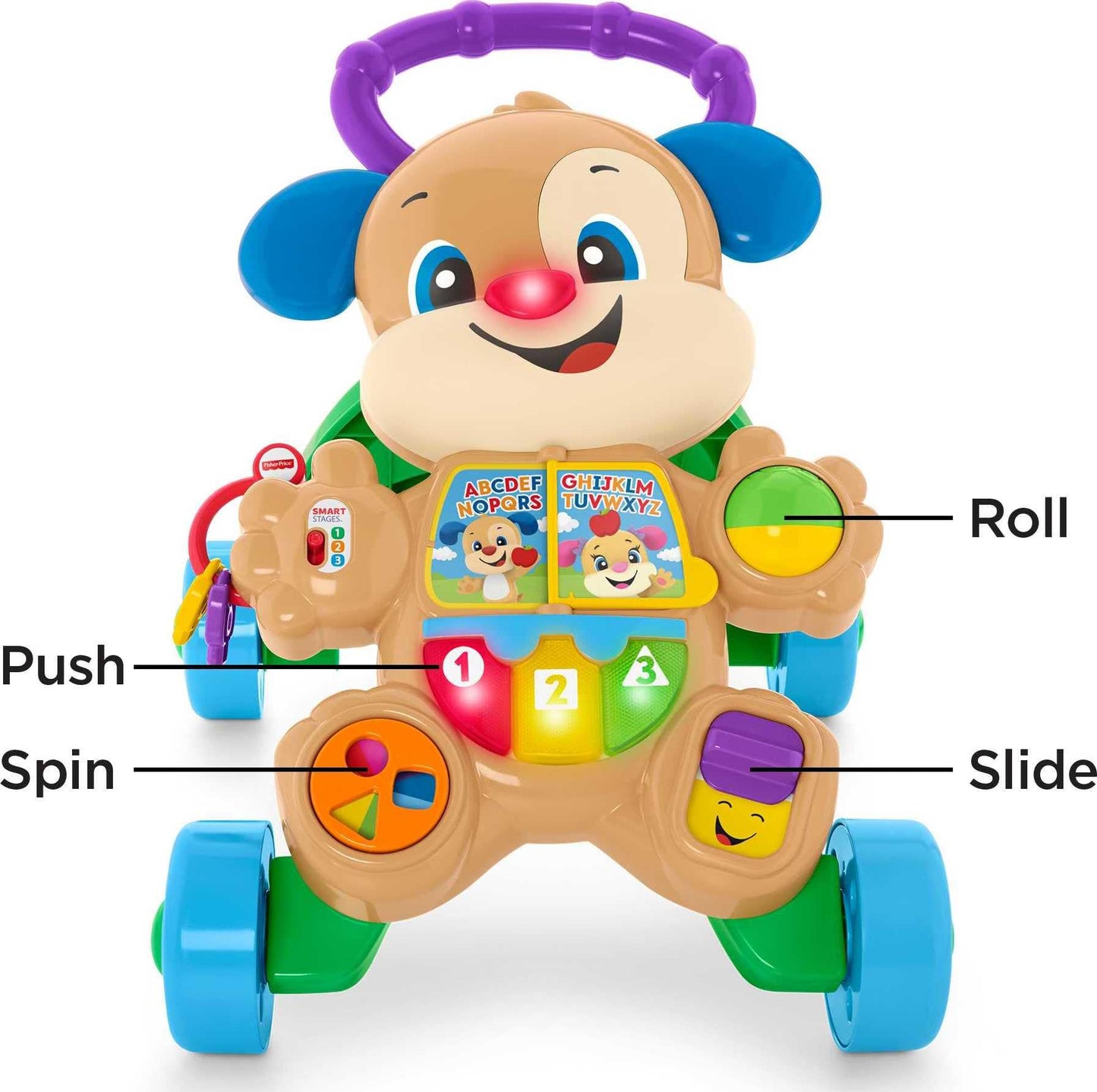 Fisher-Price Baby Toy Laugh & Learn Smart Stages Learn with Sis Walker with Music Lights & Activities for Infants Ages 6+ Months