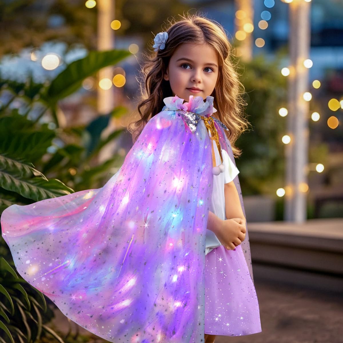 Meland Princess Dress up Clothes for Little Girl, 11Pcs Princess Cape with Crown, Princess Dresses for Girl 3-8 Birthday Gift