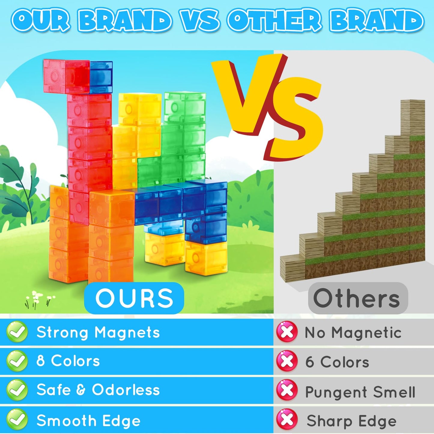 102PCS Ice Castle Magnetic Tiles, 3D Building Blocks STEM Educational Kids Toys for Pretend Play, 3 4 5 6 7 8 Year Old Birthday Gifts for Boys and Girls, Preschool Learning Toys for Birthday