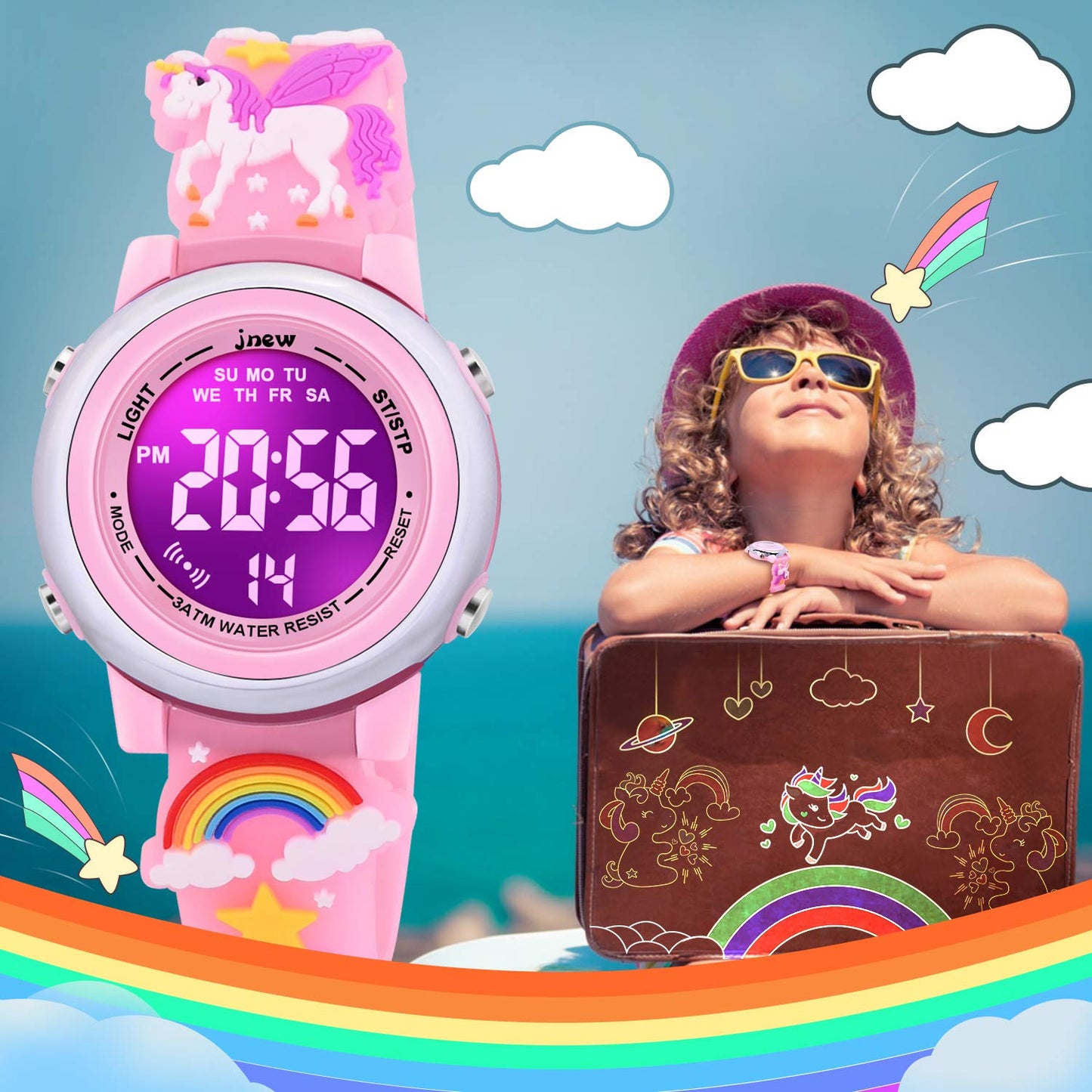 3D Cartoon Waterproof Watches for Girls