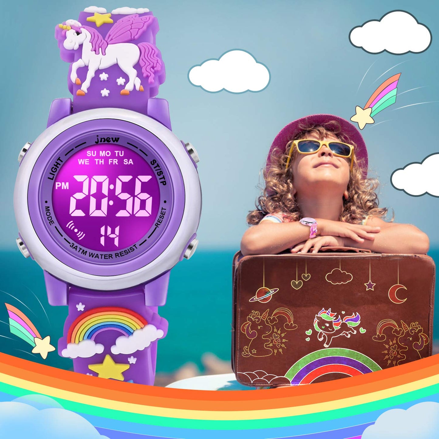 3D Cartoon Waterproof Watches for Girls
