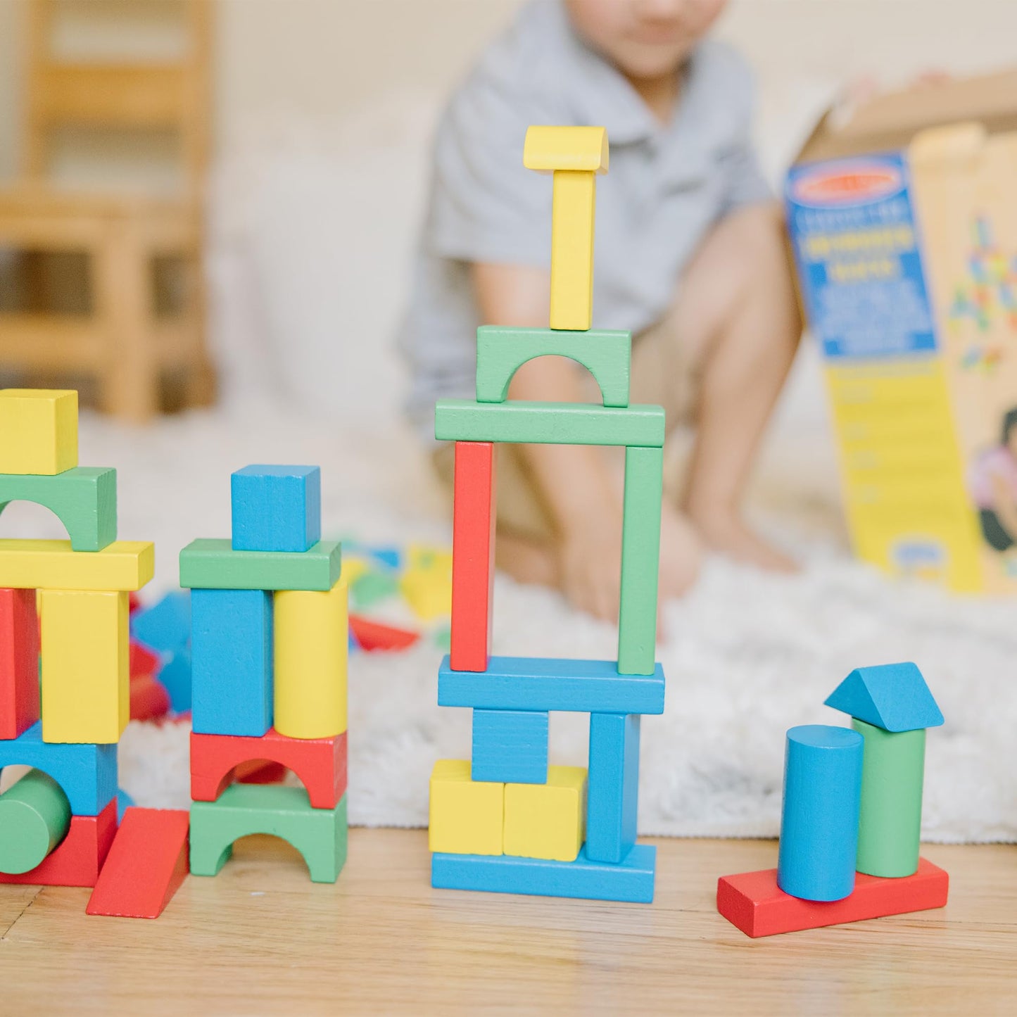 Melissa & Doug Wooden Building Blocks Set