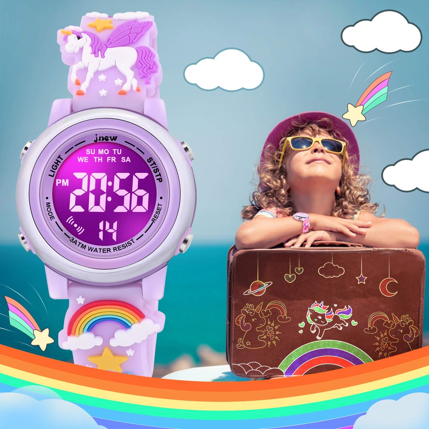 3D Cartoon Waterproof Watches for Girls