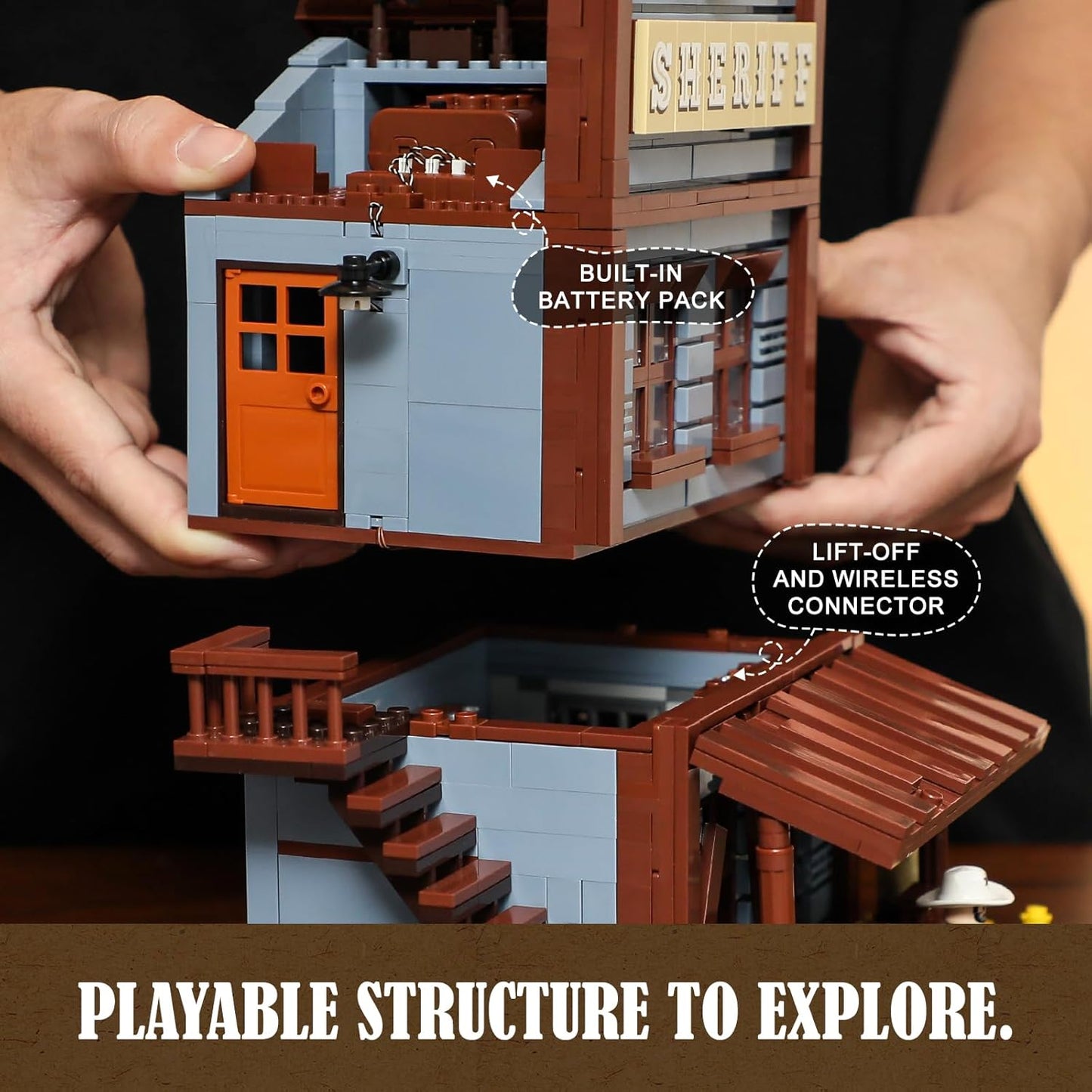 Sheriff's-Office Lighting Building-Bricks Set