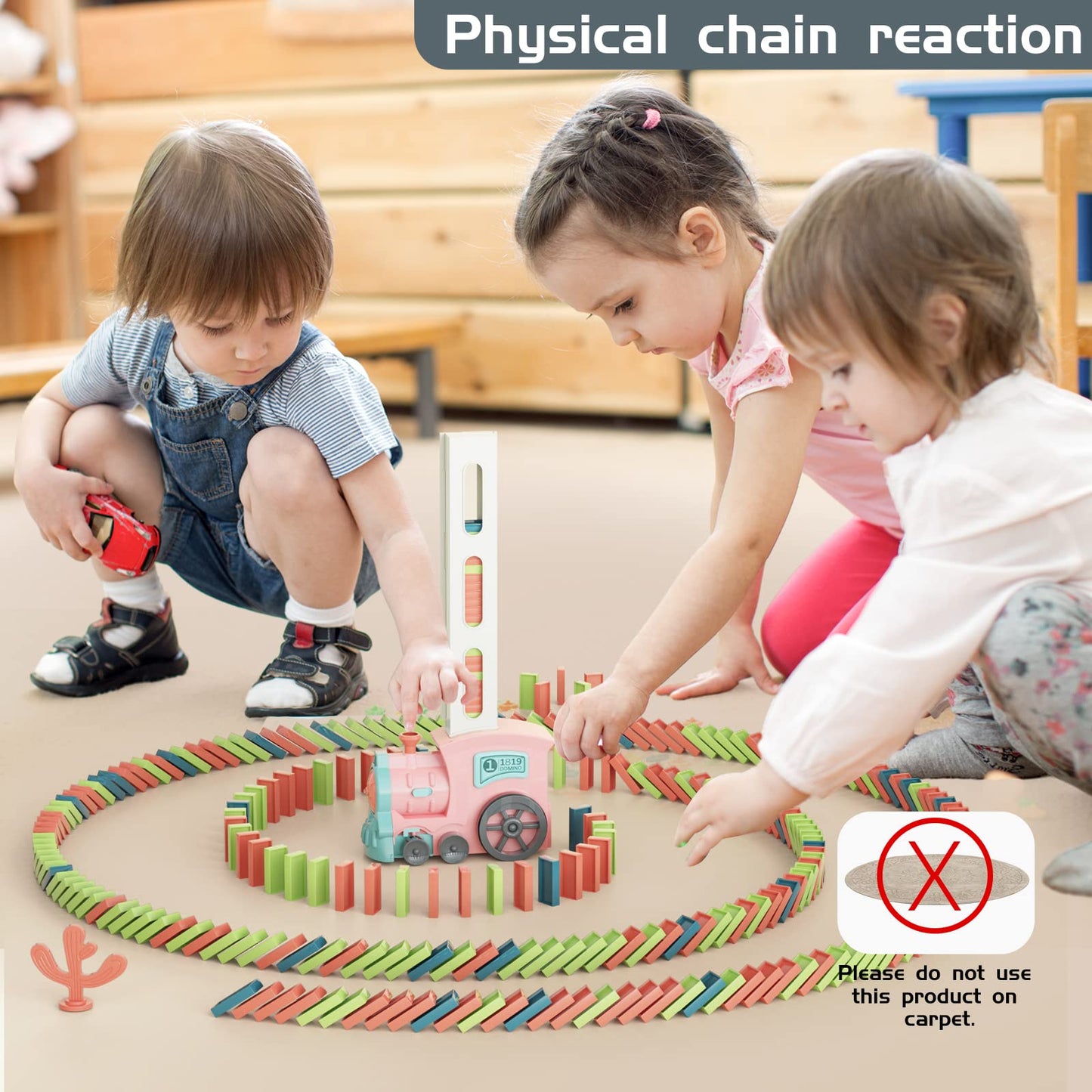 Kids Games Domino Train Toys: 180PCS Automatic Stacking Creative Game 3+ Year Old - Stem Montessori Toy for Boys 4-6 - Summer Autistic Christmas Birthday Gifts 5 6 Toddler Girls Ages 4-8