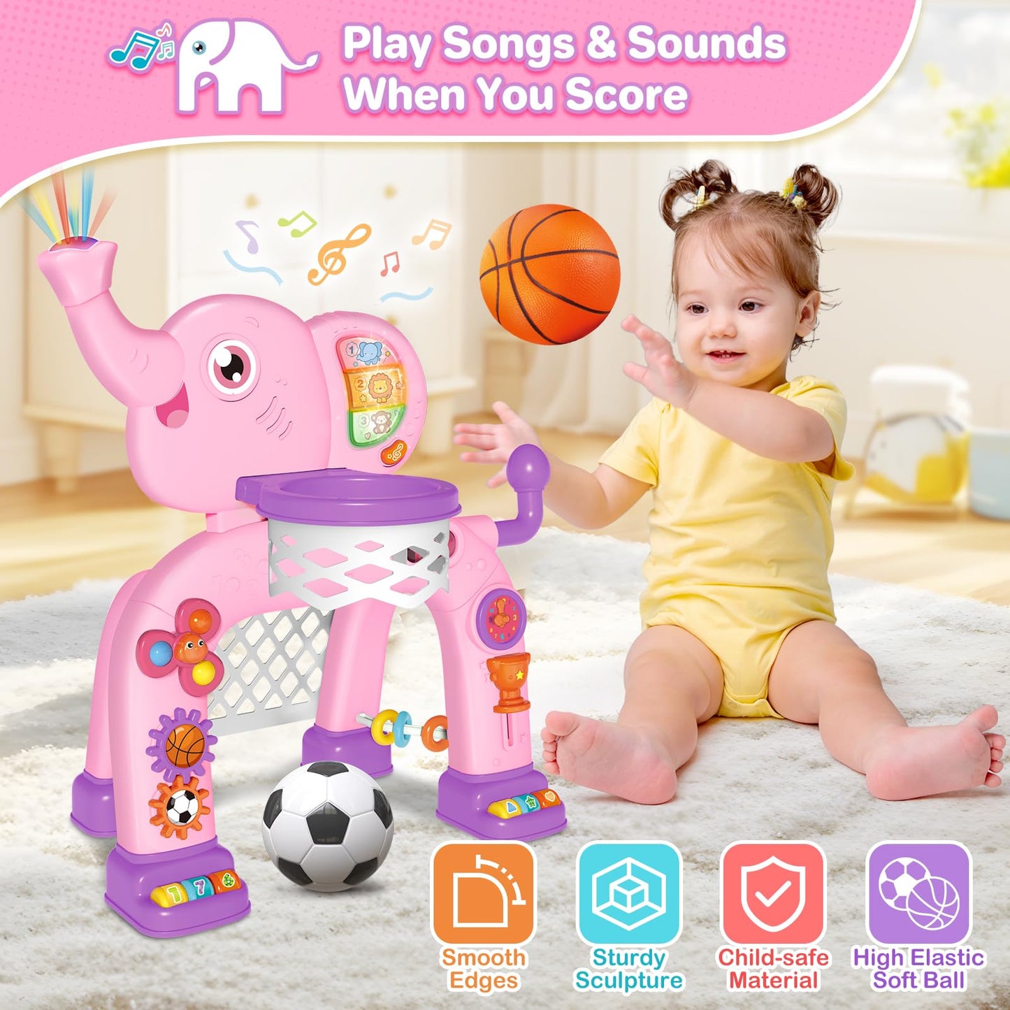 Shemira Toddler Basketball Hoop & Soccer