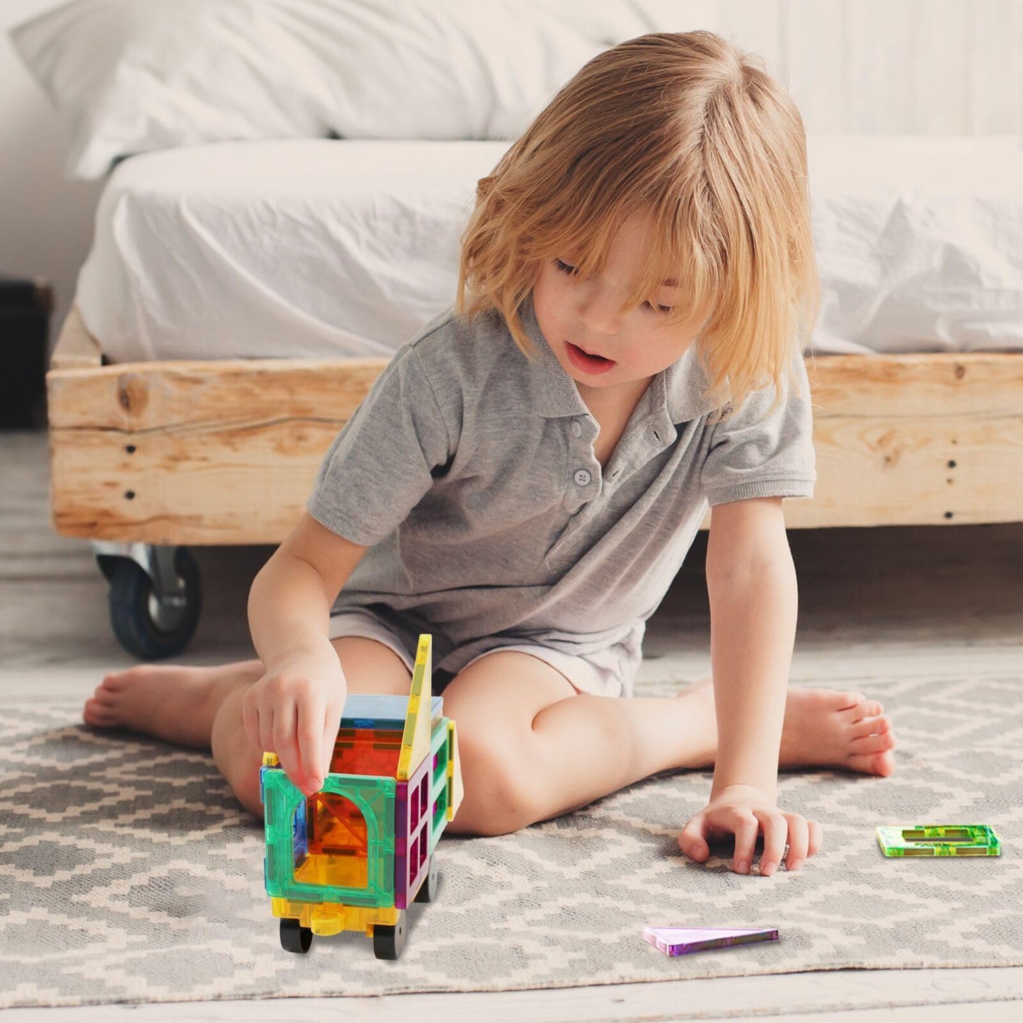 Magnetic Tiles Car Set Truck Kit Toys