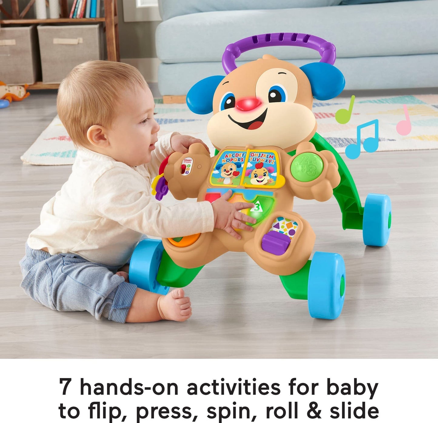 Fisher-Price Baby Toy Laugh & Learn Smart Stages Learn with Sis Walker with Music Lights & Activities for Infants Ages 6+ Months
