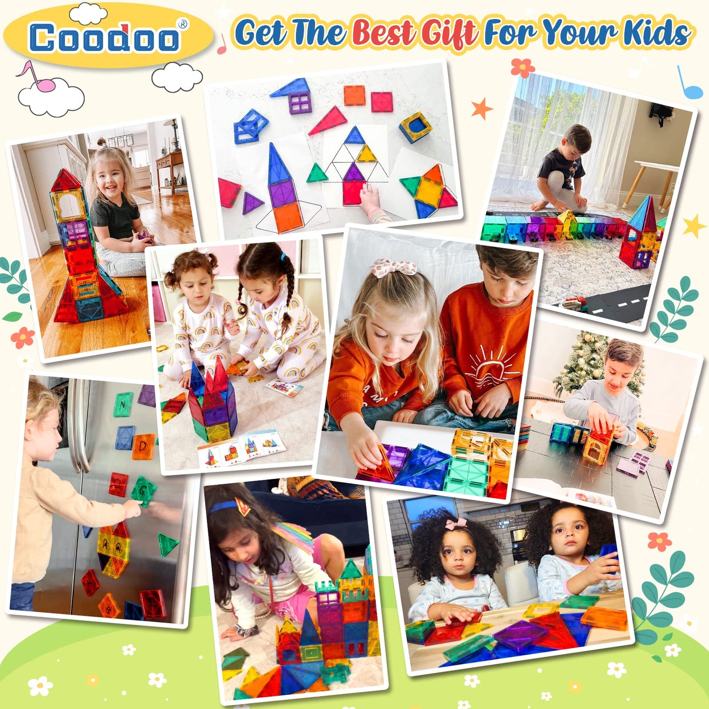 100PCS Magnetic Tiles STEM Building Toys Set