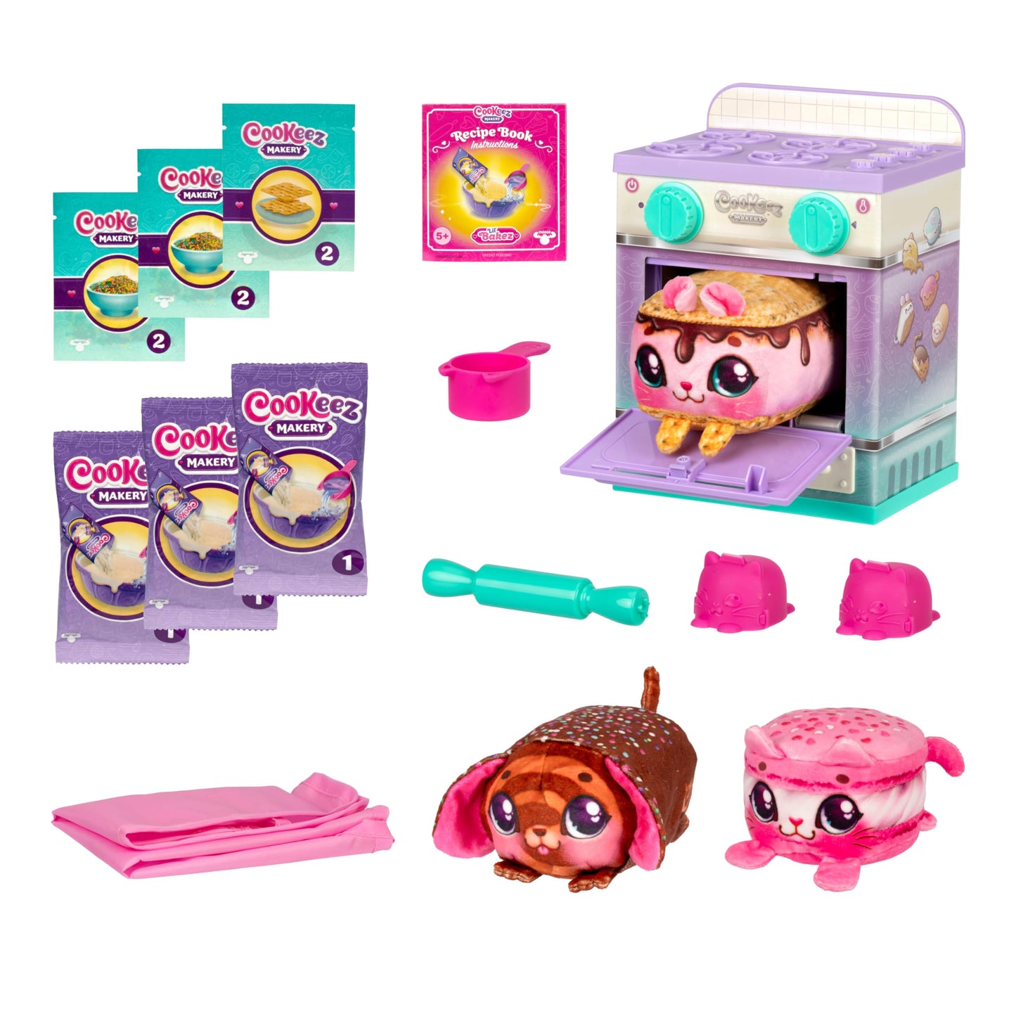 Cinnamon Treatz Oven – Interactive Bake & Reveal Oven Playset with Mystery Scented Plush (Cinnamon Pooch, Fondant Feline, or Strawberry Swirl), Mixing Tools, Dough, & Accessories, 5+