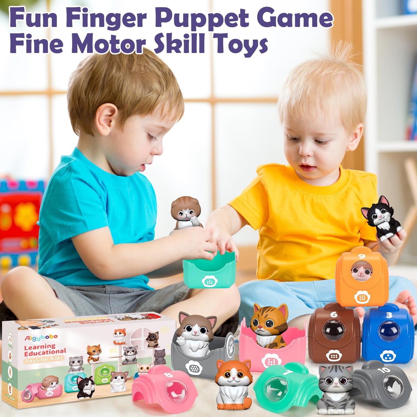 Learning Toys for 1,2,3 Year Old Toddlers, 20Pcs Safari Animals Toys Montessori Counting, Matching & Sorting Fine Motor Games, Christmas Birthday Easter Gift for Baby Boys Girls Age 12-18 Months