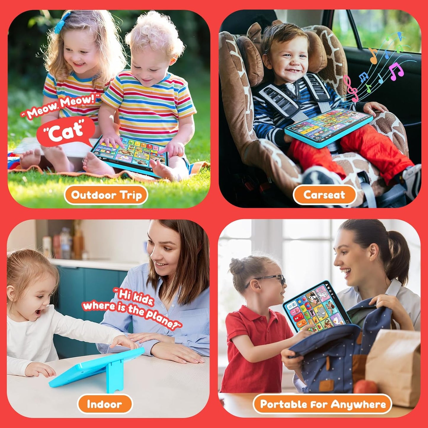 Learning Tablet for Toddlers 1-3 Trilingual Learning Toys with Music & Sound, Montessori Speech Therapy Toys for 1 Year Old Boy Girl Musical Baby Toys 12-18 Months Toddler Toys Age 1-2 2-3 Gifts