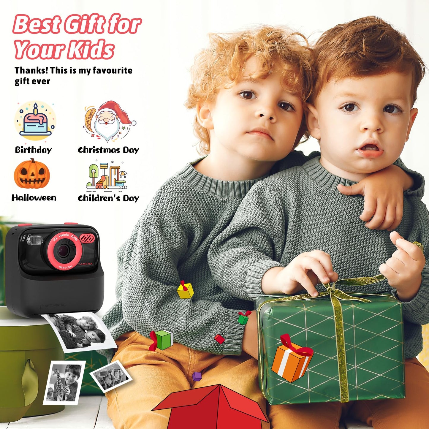 Upgrade Kids Camera Instant Print for Boys and Girls