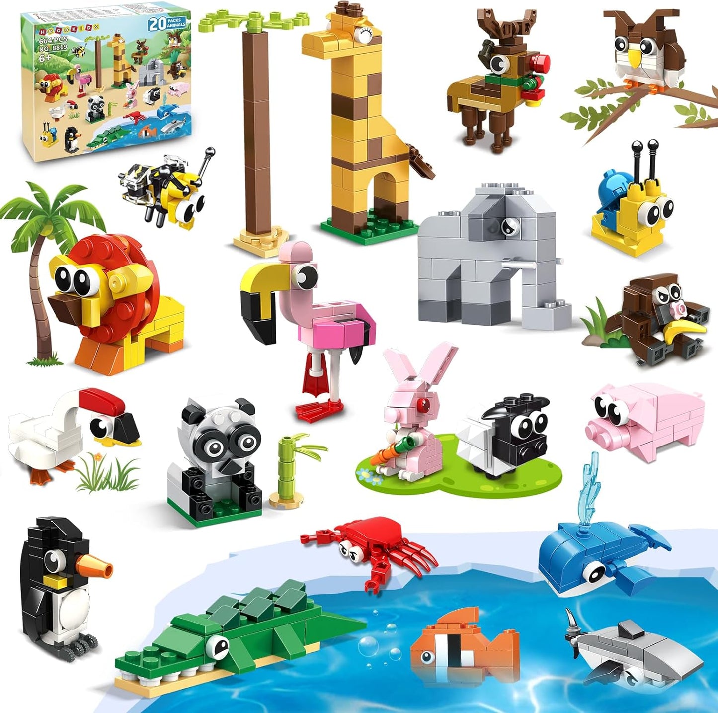 20 Pack Animals Building Blocks Toy for Easter