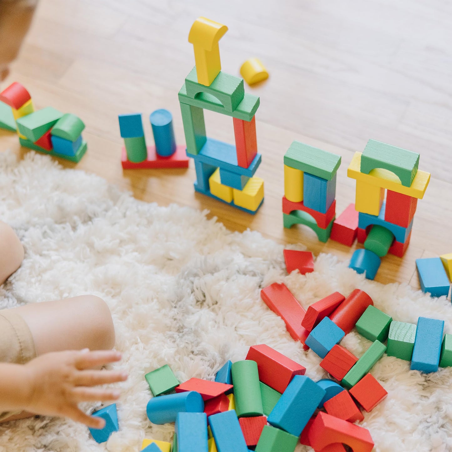 Melissa & Doug Wooden Building Blocks Set