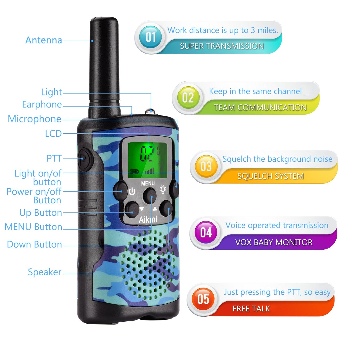 Handheld Walkie Talkies Durable Toy